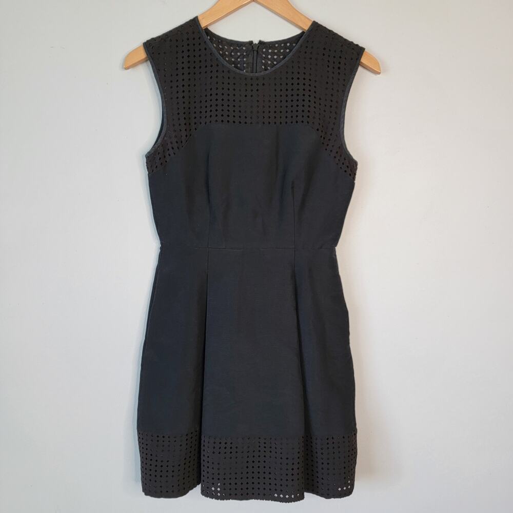 J Crew Black Dress Silk Blend Mesh Old Money Quiet Luxury Cocktail Minimalist 0
